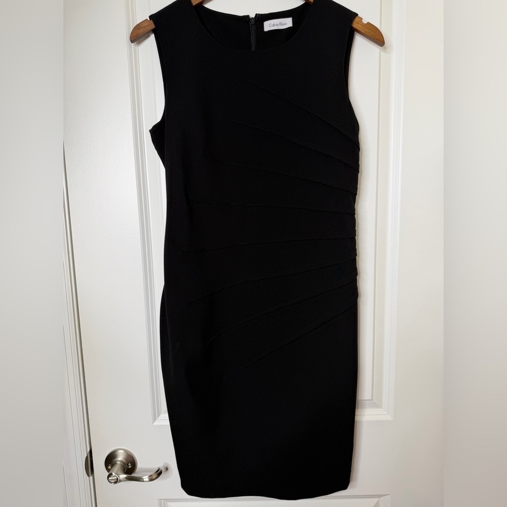 Calvin Klein Black Smooth Sleeveless Midi Dress - Picture 5 of 7